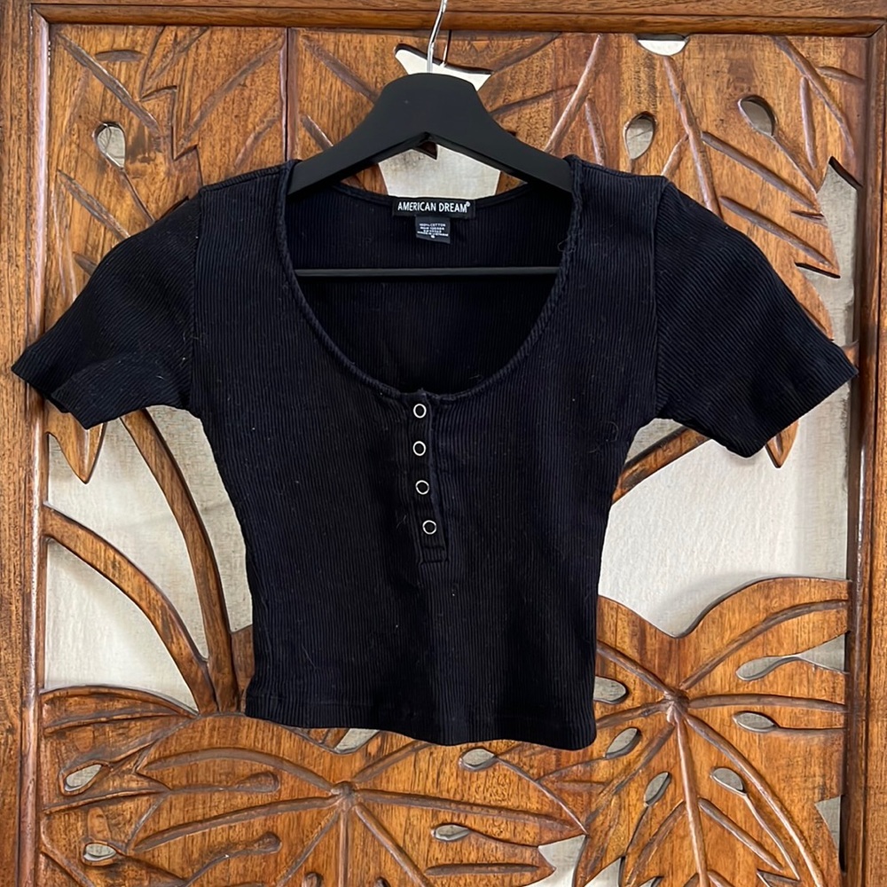 Henley crop top